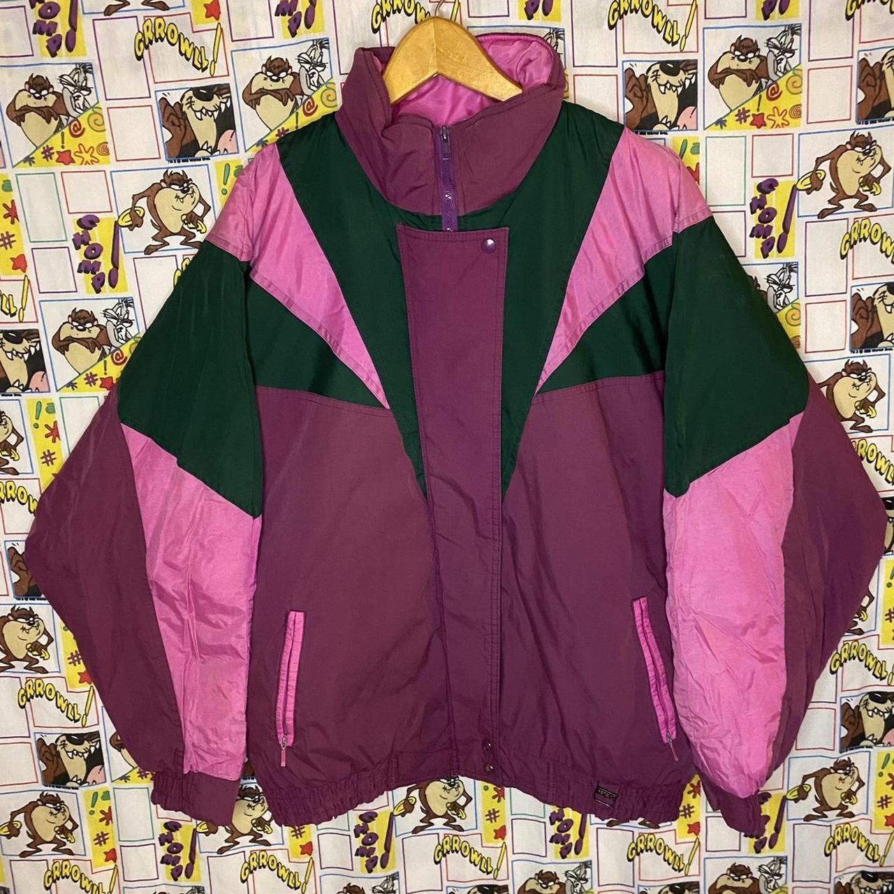 Watermelon Colored Ski Jacket Peter J Green Pink... - Depop