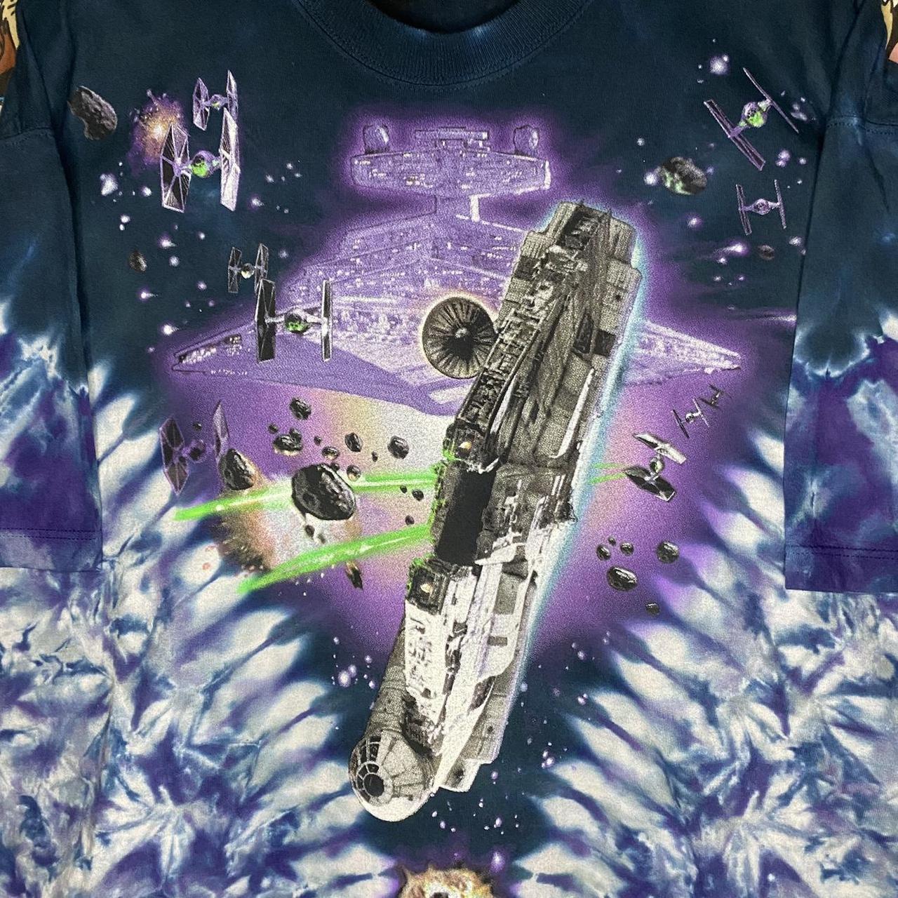 1997 Vintage Star Wars Liquid 2024 Blue Liquid Star Wars Tye Dye T Shirt Men’s XL USA