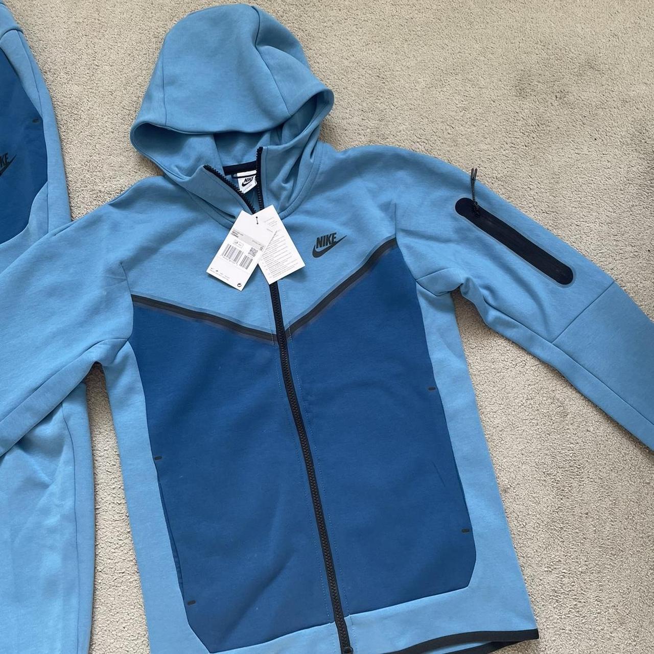 mens nike tech fleece tracksuit blue