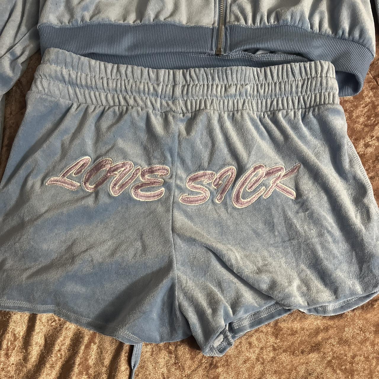 Rue 21 Women's Blue and Pink Hoodie Depop