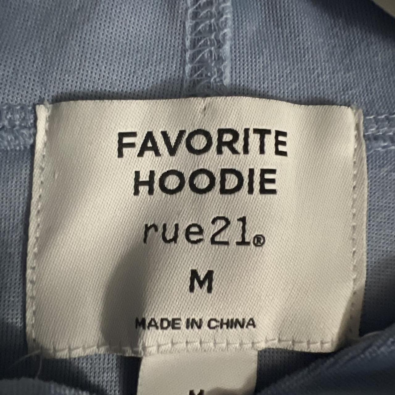 Rue 21 Women's Blue and Pink Hoodie Depop