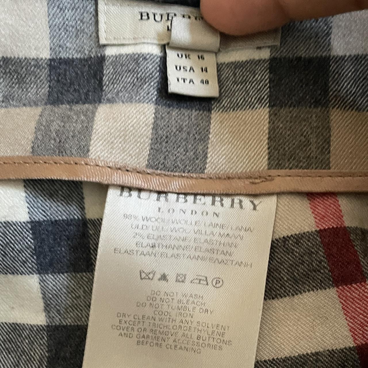 Burberry women's skirt check plaid belted made in... - Depop