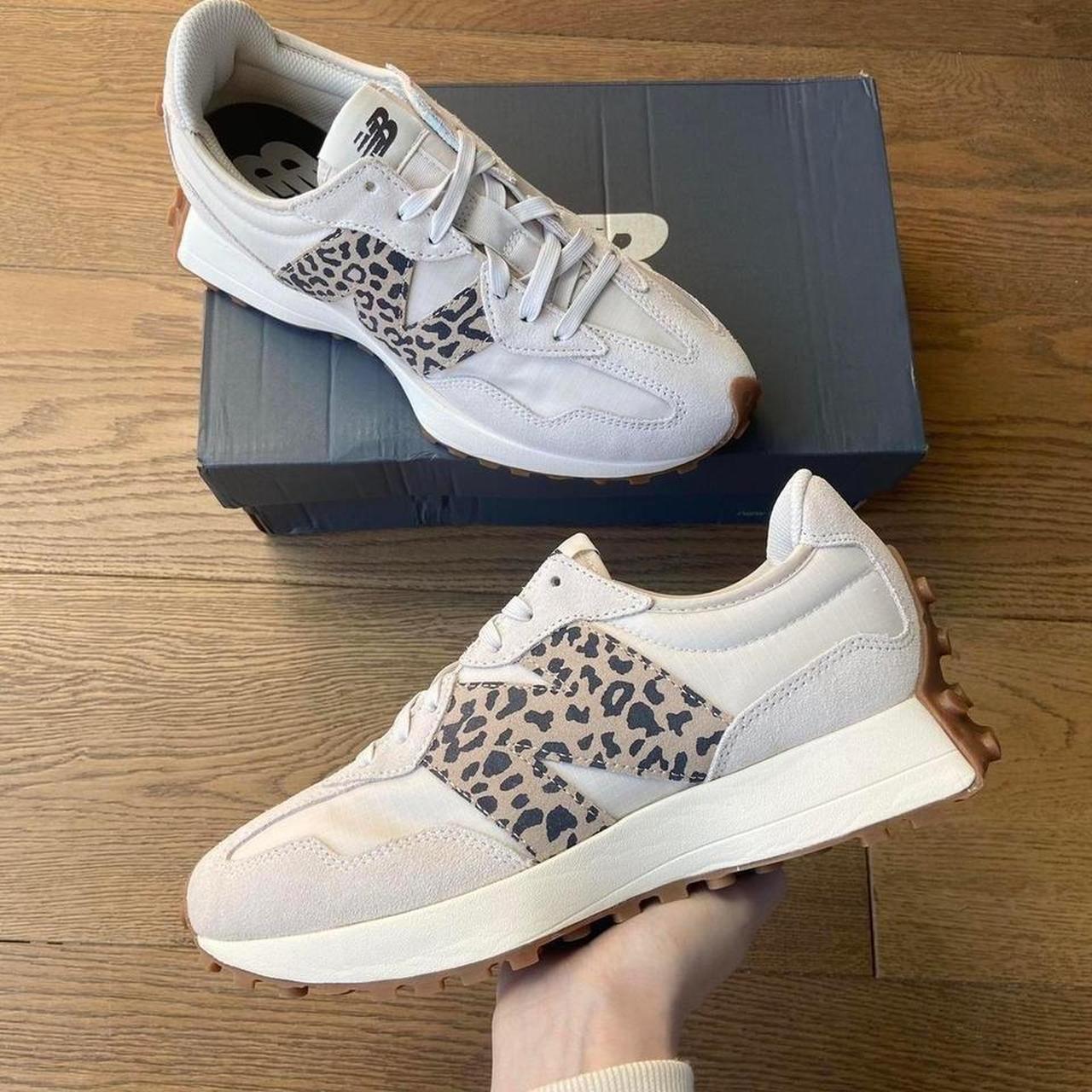 New Balance 327 trainers in leopard print moonbeam /... Depop