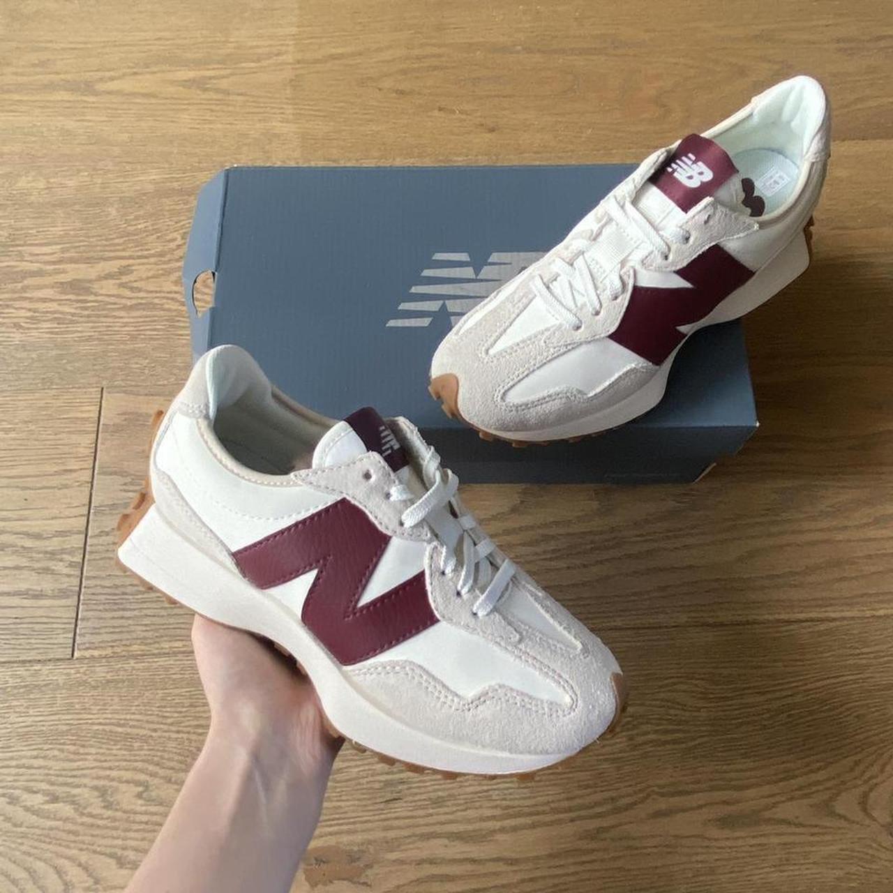 New balance 327 trainers in burgundy moonbeam /... - Depop