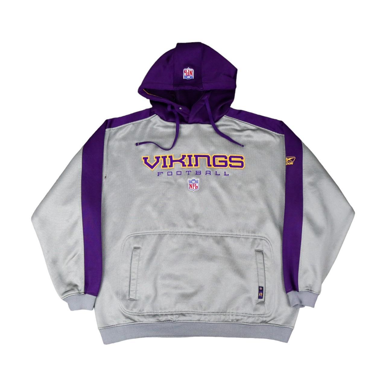 Vintage Minnesota Vikings Hoodie Reebok Mens NFL - Depop