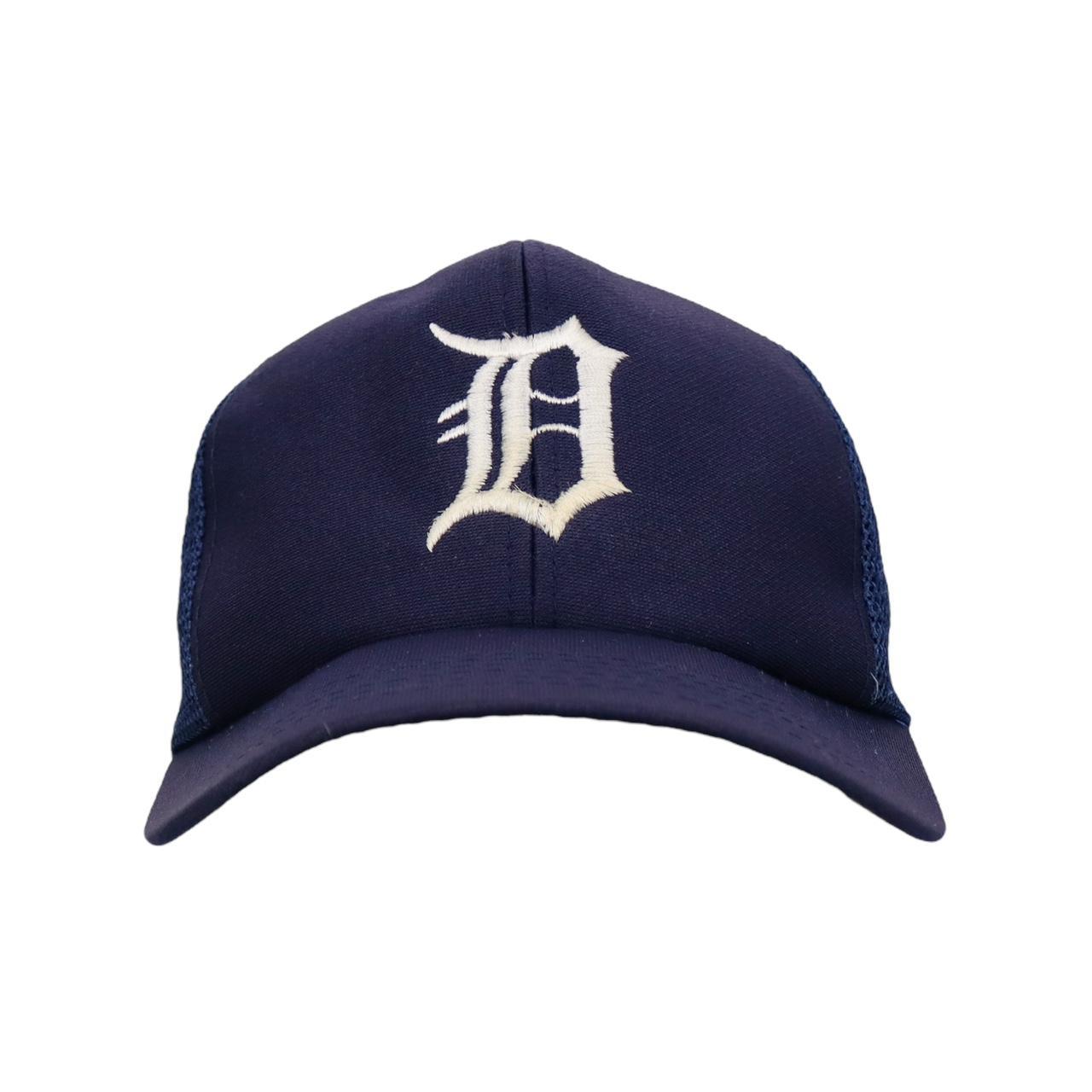 Vtg 80s Detroit Tigers Hat Logo Mesh Snap Back