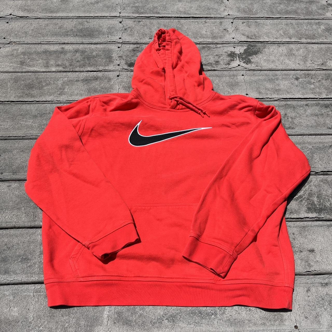 Red Center swoosh Nike hoodie. The perfect... - Depop