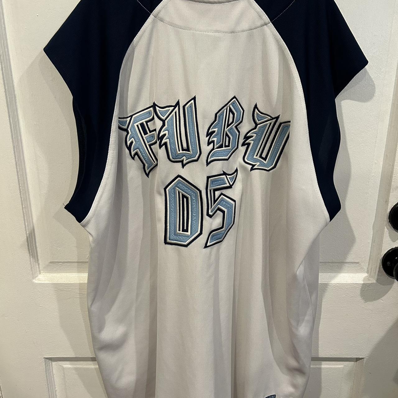 FUBU Men's White and Blue Vest | Depop