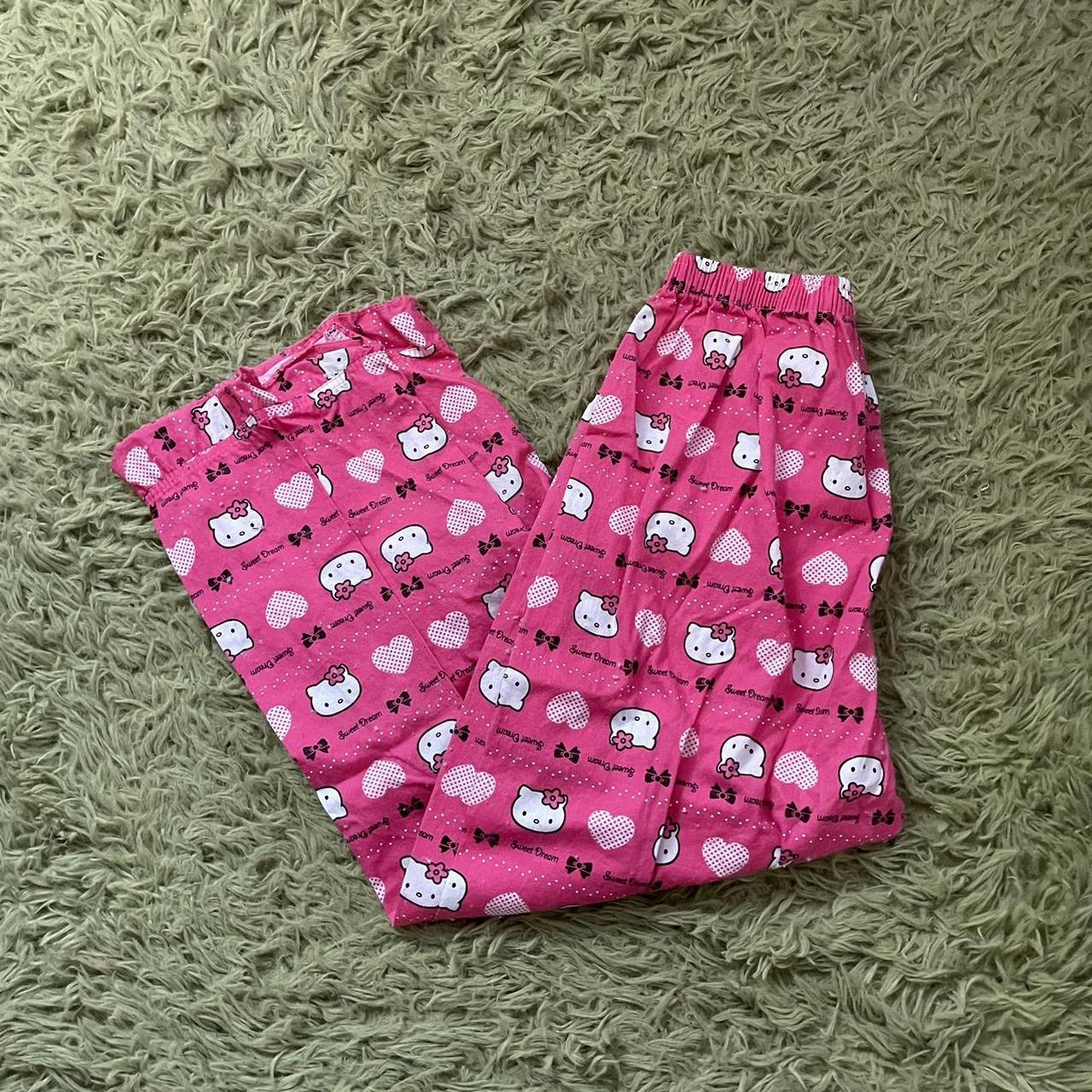 HELLO KITTY PJ PANTS 100% COTTON hot pink hello... - Depop