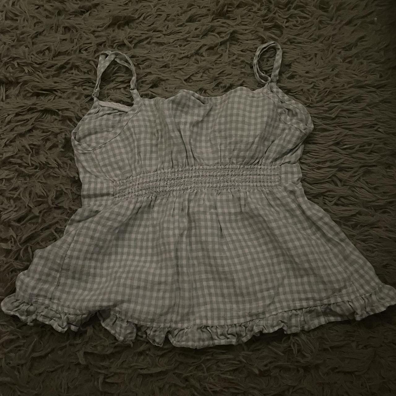 brandy melville green gingham tifanny tank one... Depop