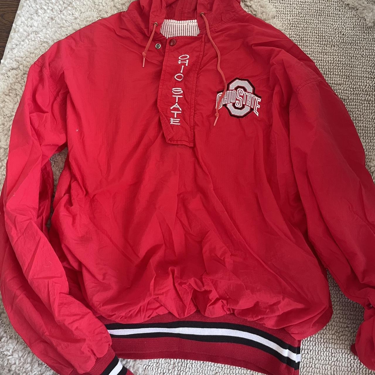 ohio state vintage hooded windbreaker quarter zip... - Depop