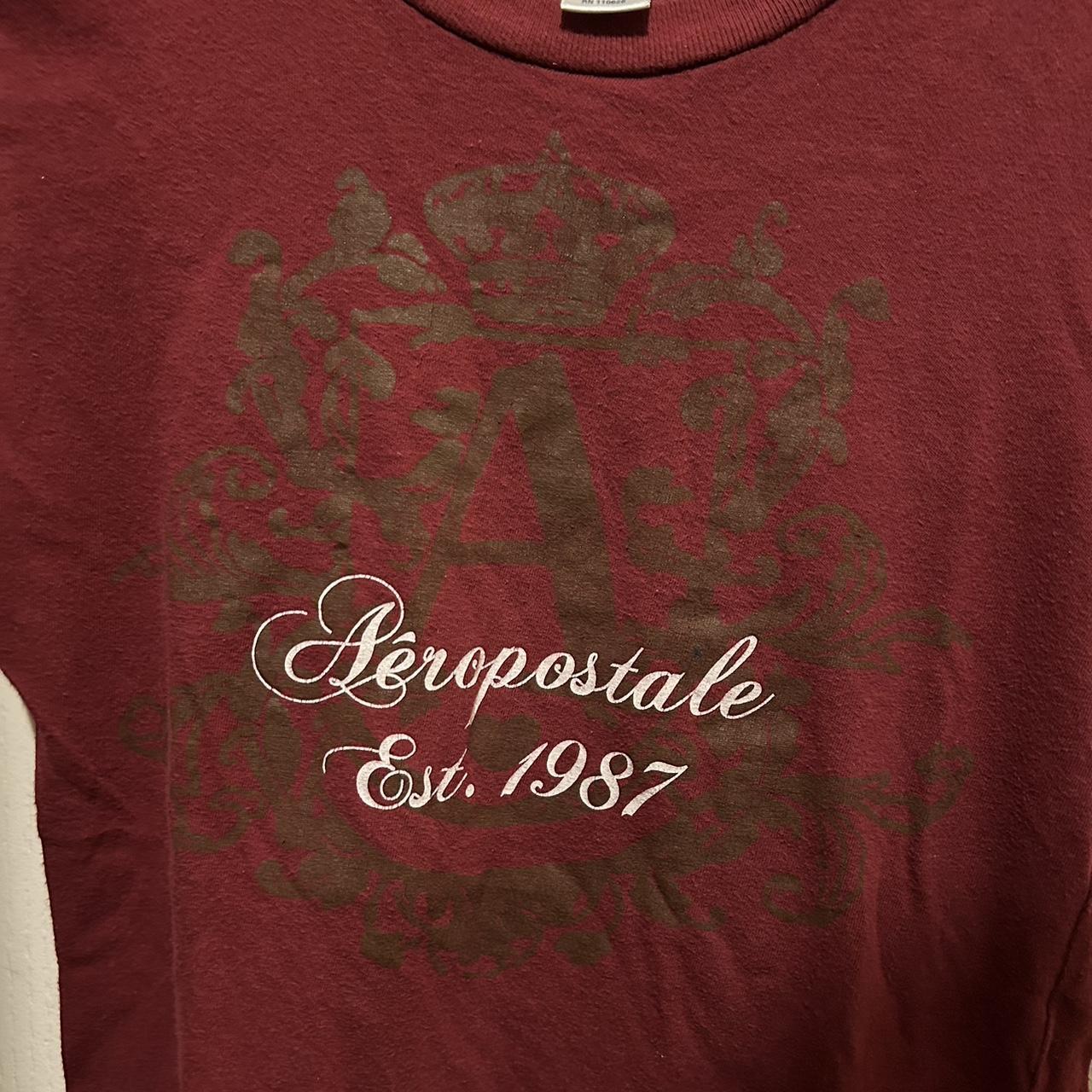 Aeropostale Women's Burgundy T-shirt (3)
