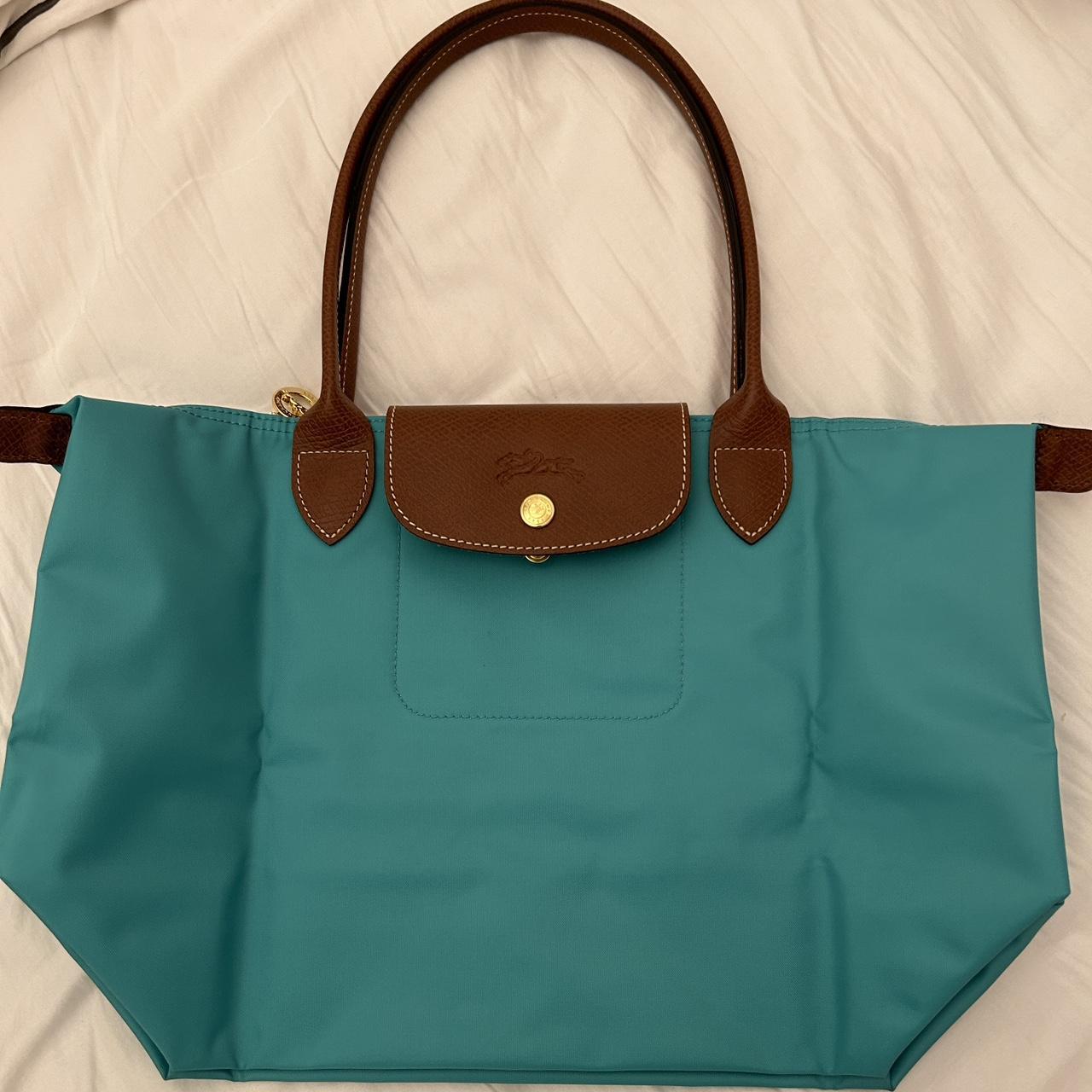 Longchamp tiffany blue le pilage bag in size MEDIUM... - Depop