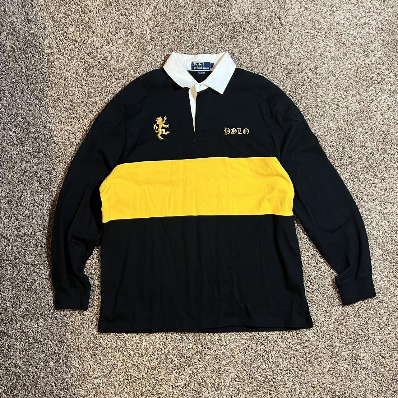 Polo Ralph Lauren Men's Yellow and Black Polo-shirts | Depop