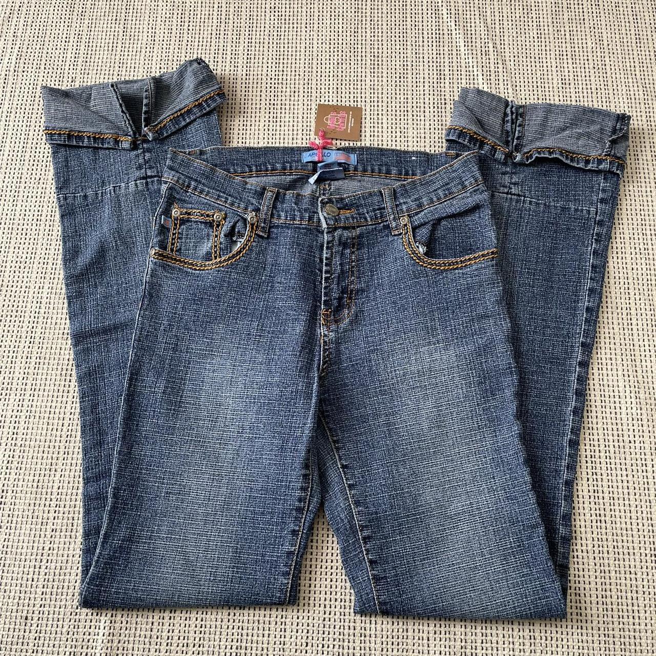 2000s Apollo Jeans straight leg fit with cuffed... - Depop