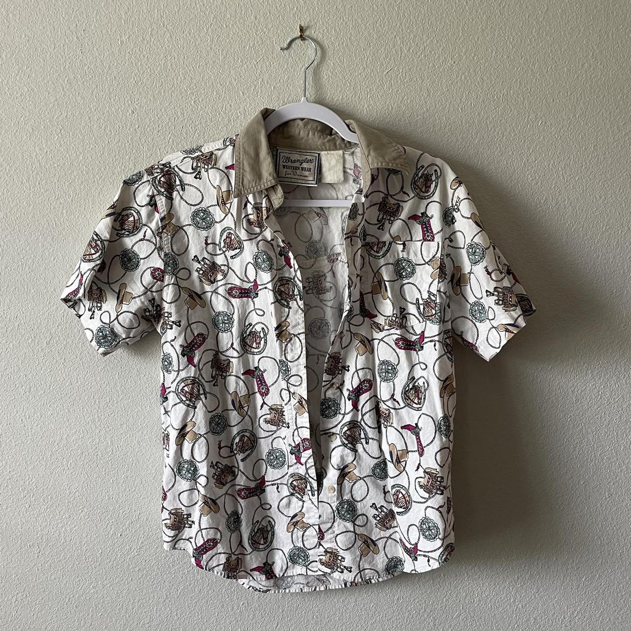 Vintage Wranglers cowboy print button up Women’s... - Depop