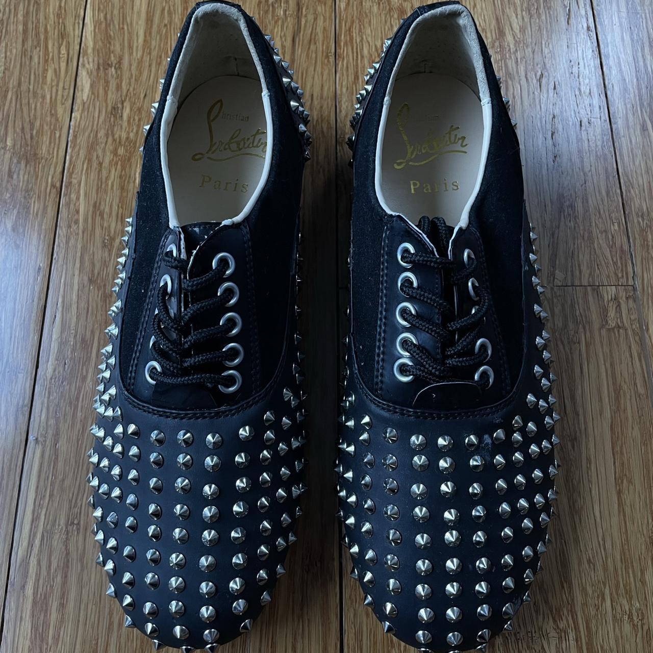 christian louboutin black men s studded shoes red. Depop