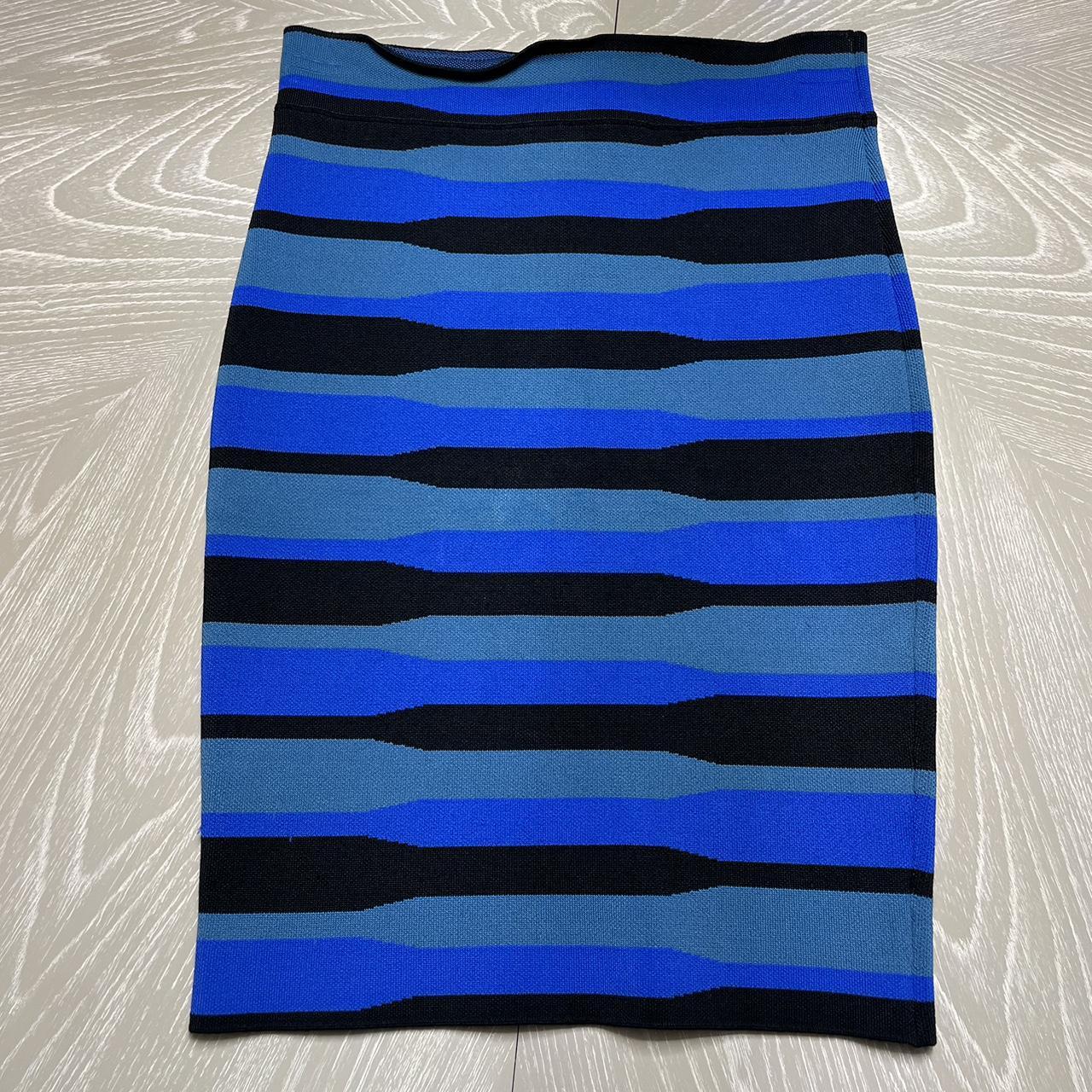 BCBGMAXAZRIA blue and black pencil skirt size xs