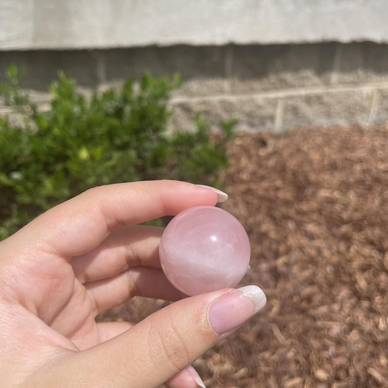 Small rose quartz sphere! will come with little... - Depop