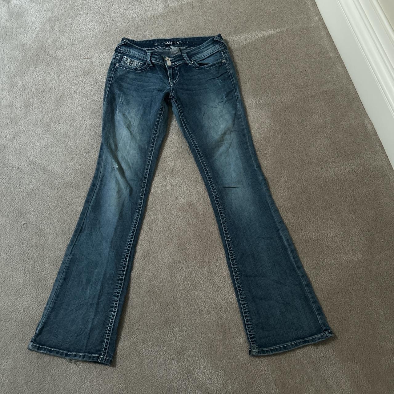 Y2K Vintage Flared Jeans Embellished - Depop