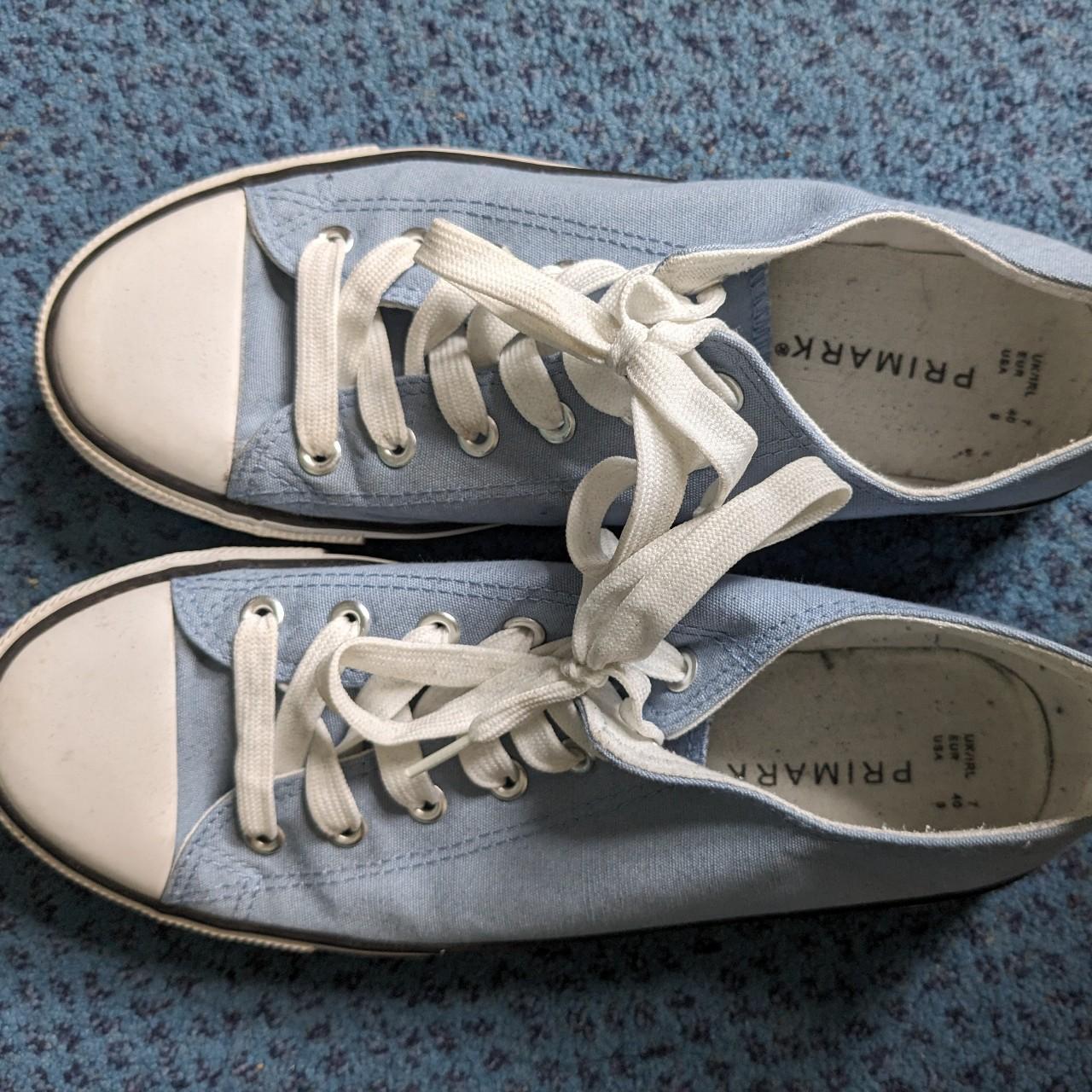 Size light blue canvas shoes, Primark