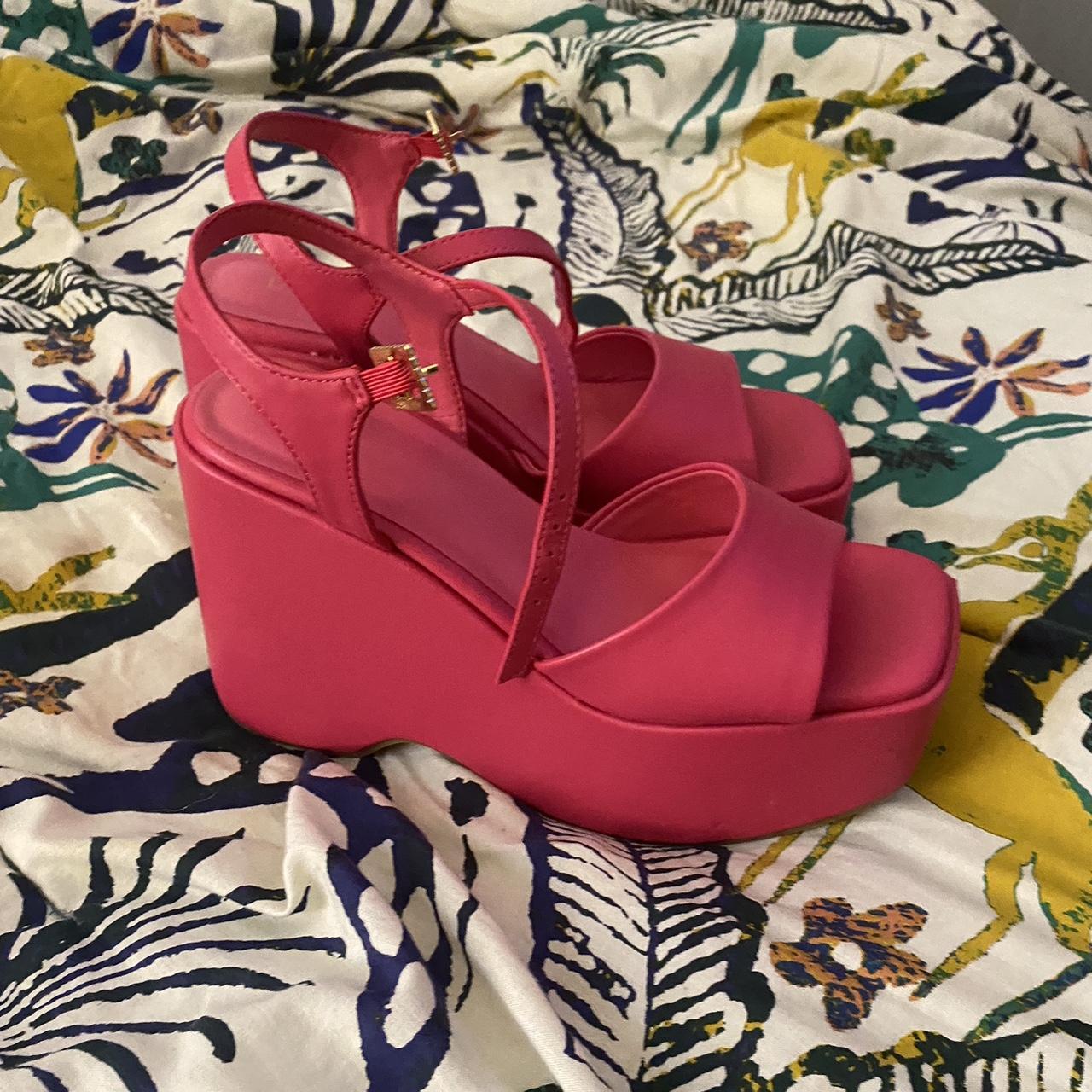 Pink platform sandals. A few scuffs only worn once.... - Depop