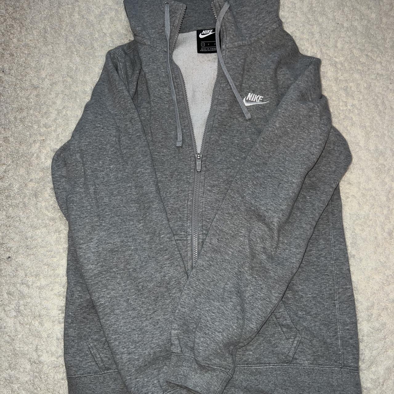 -Nike grey zip up -Size S (men’s) #Nike #Sweater - Depop