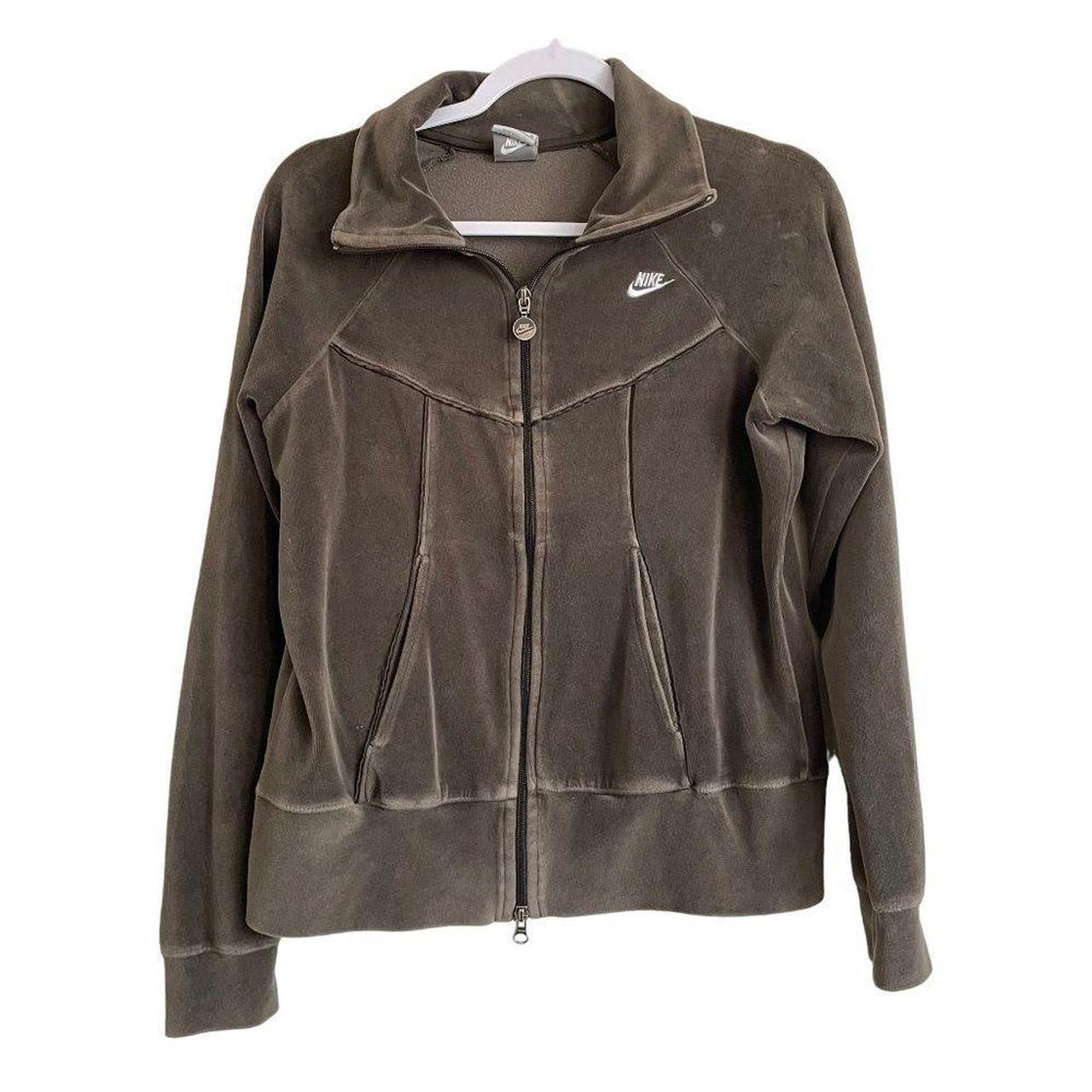 Nike Air Womens Velour Jacket Logo Coat Sportswear Full online Zip Bronze