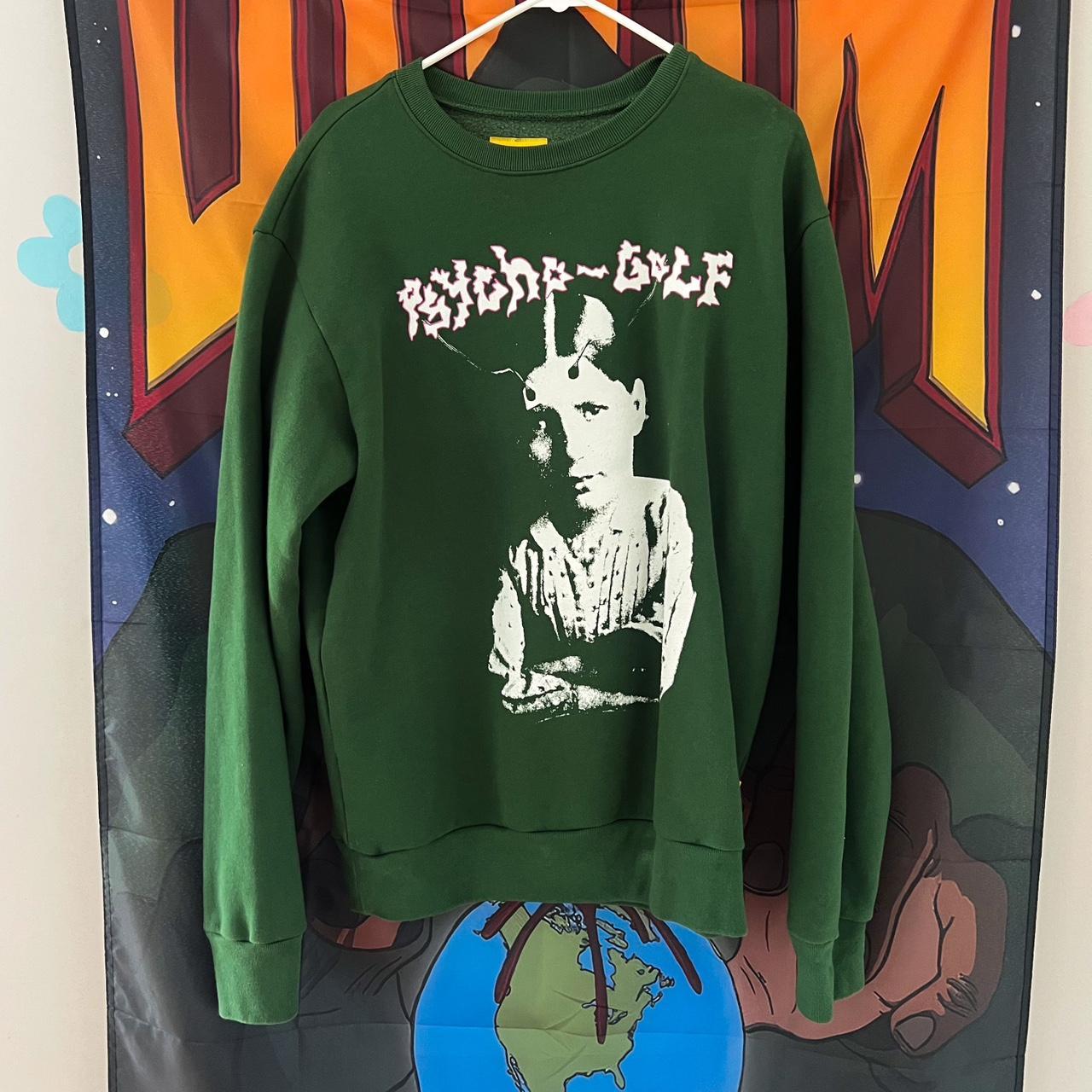 psycho golf” golfwang crewneck • worn once • size... - Depop