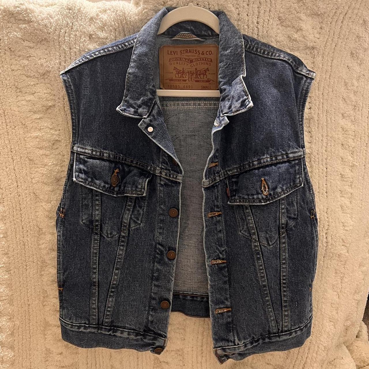 Womens Levi denim vest with Harley Davidson patches... - Depop