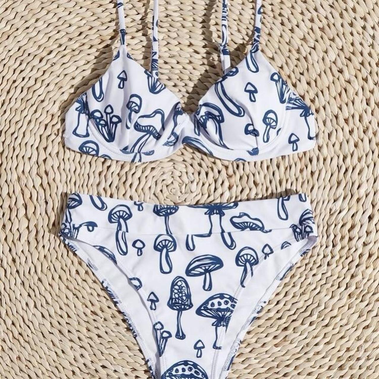 Women S White And Blue Bikinis And Tankini Sets Depop