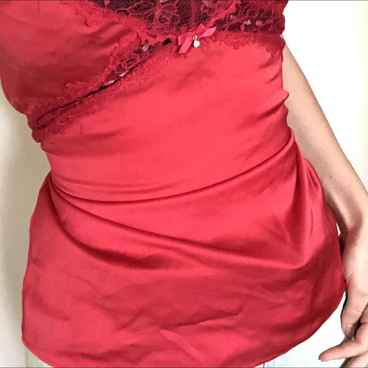 deep red silk lace cami bras and things cami... Depop