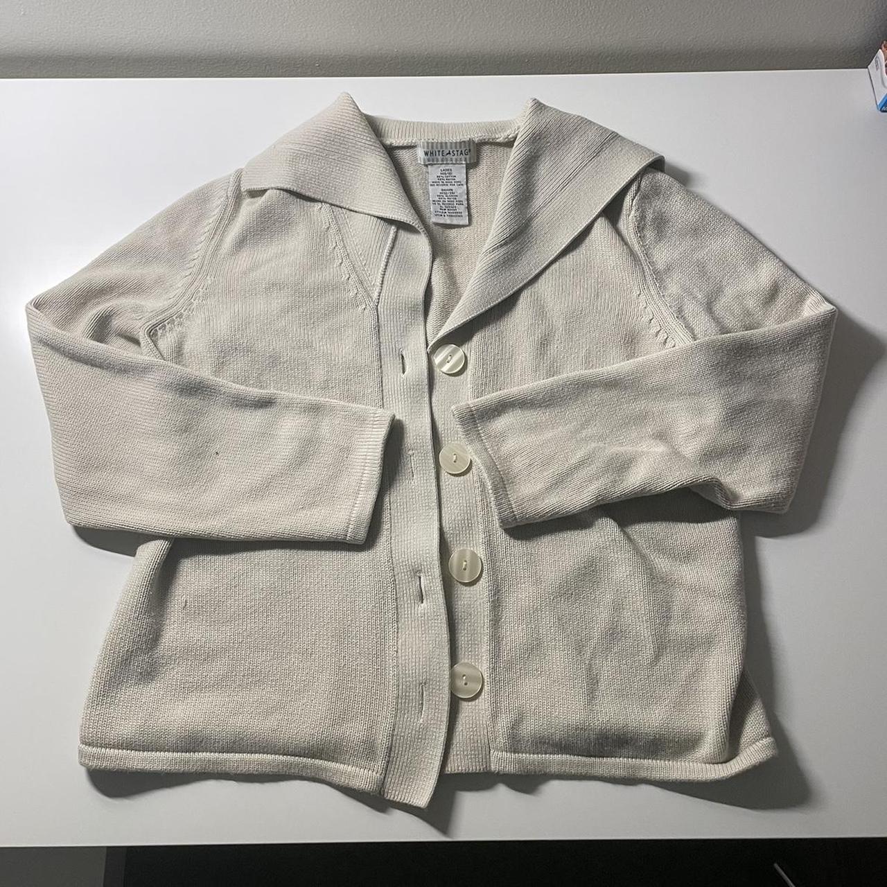 White 2025 stag cardigan