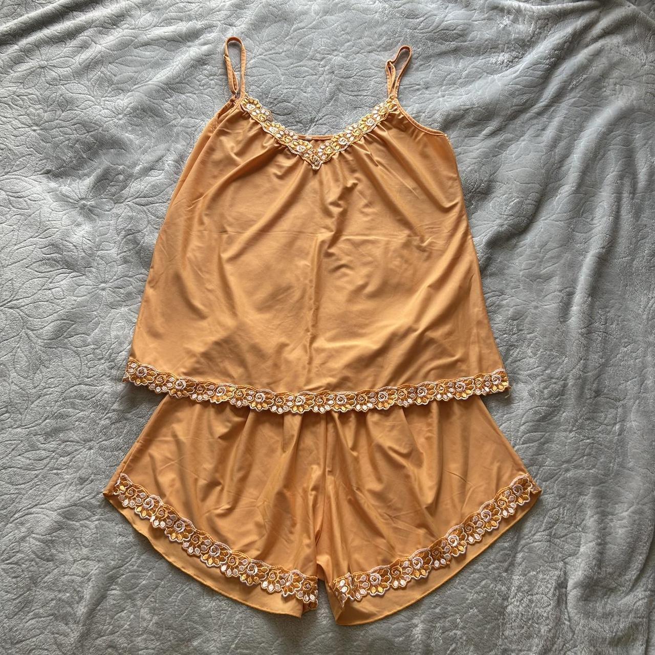 Orange pajama set Only worn once No flaws Very... - Depop