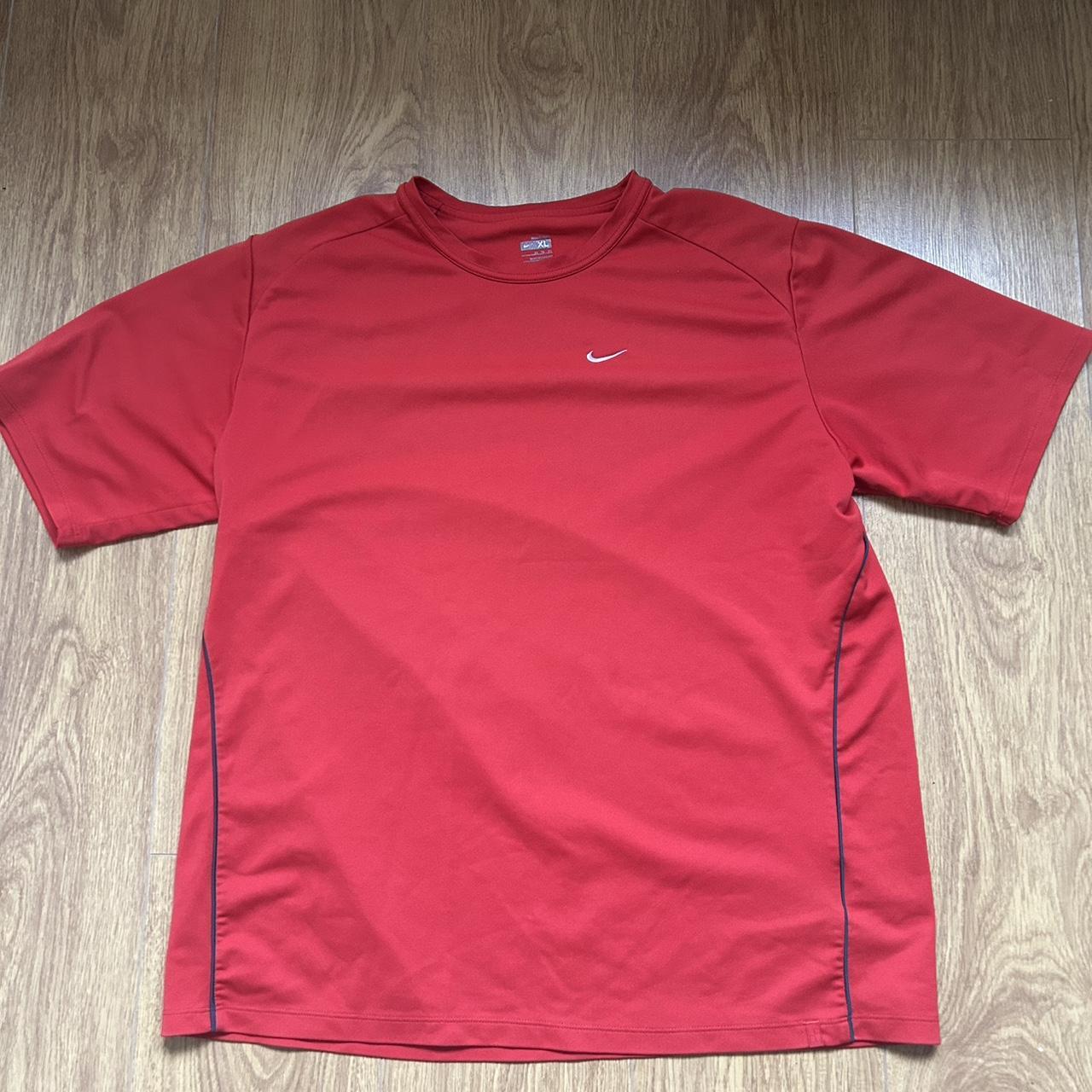 mens red nike running top