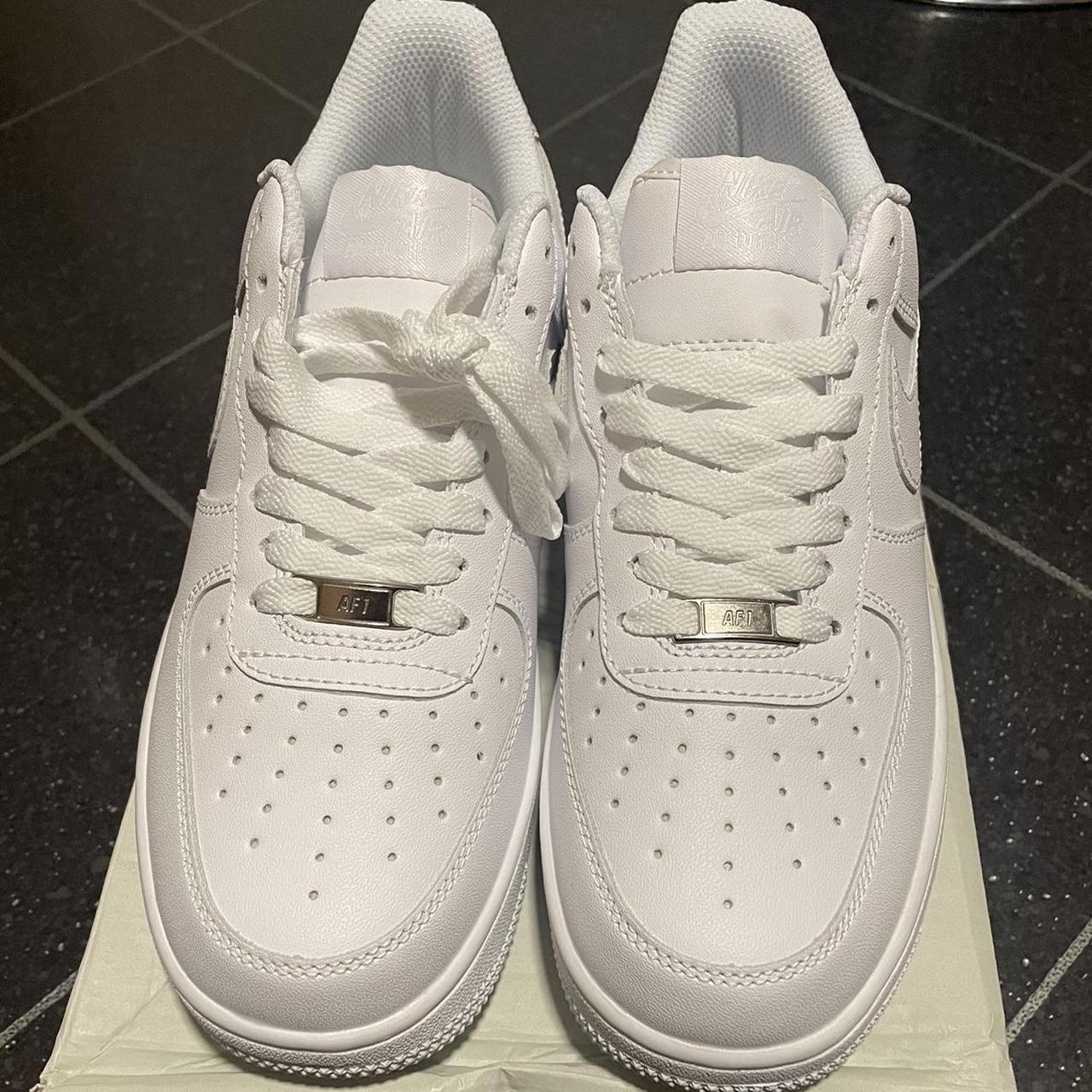 WHITE NIKE AIRFORCE 1 UK SIZE 8 NEVER WORN BRAND... - Depop