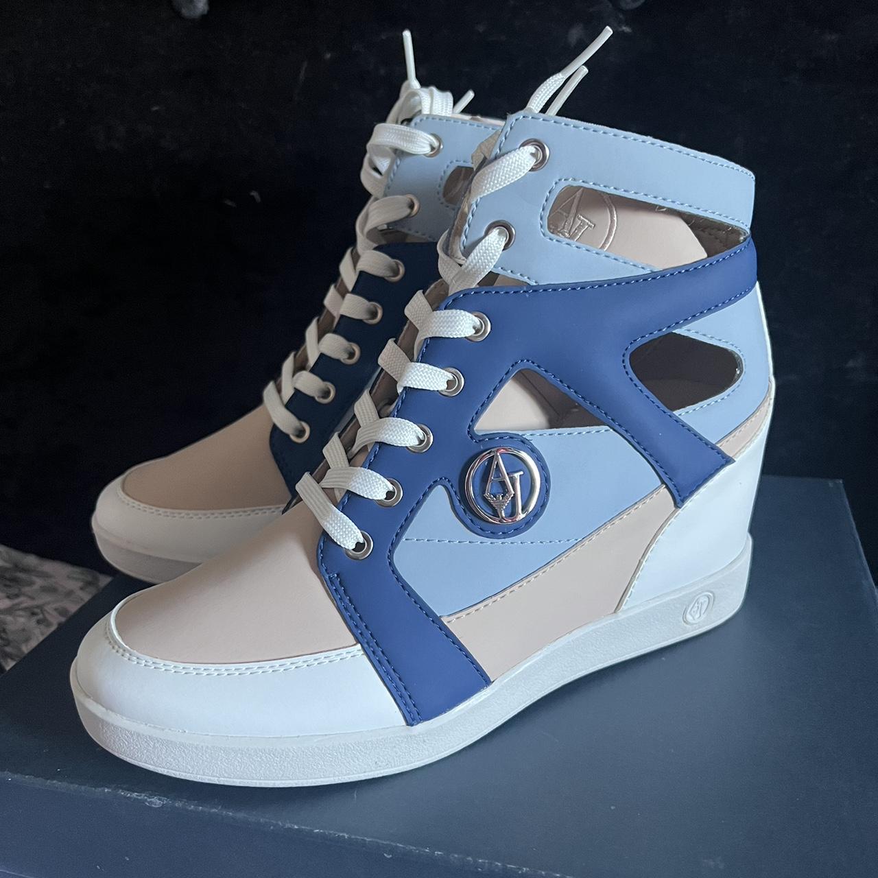 Pre-owned Armani Jeans Shoes Slip On Sneakers Logo Man R6582 L6 Denim Blue  15 | ModeSens