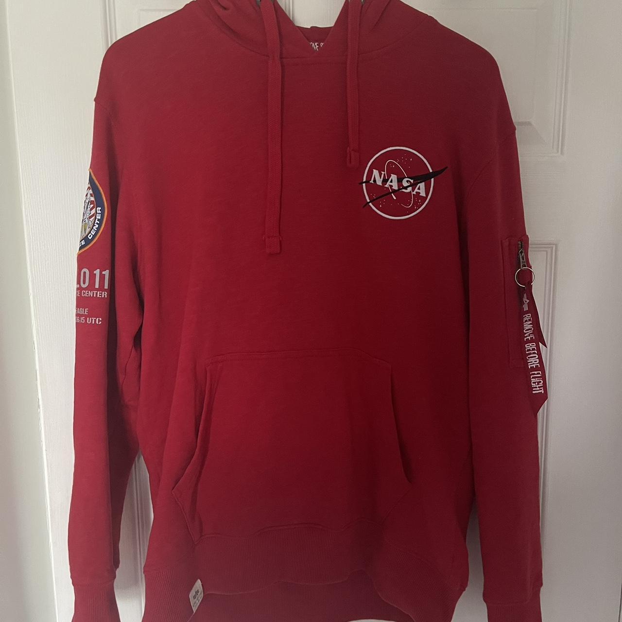 Alpha Industries x Nasa Apollo 11 Hoodie Red Size. Depop