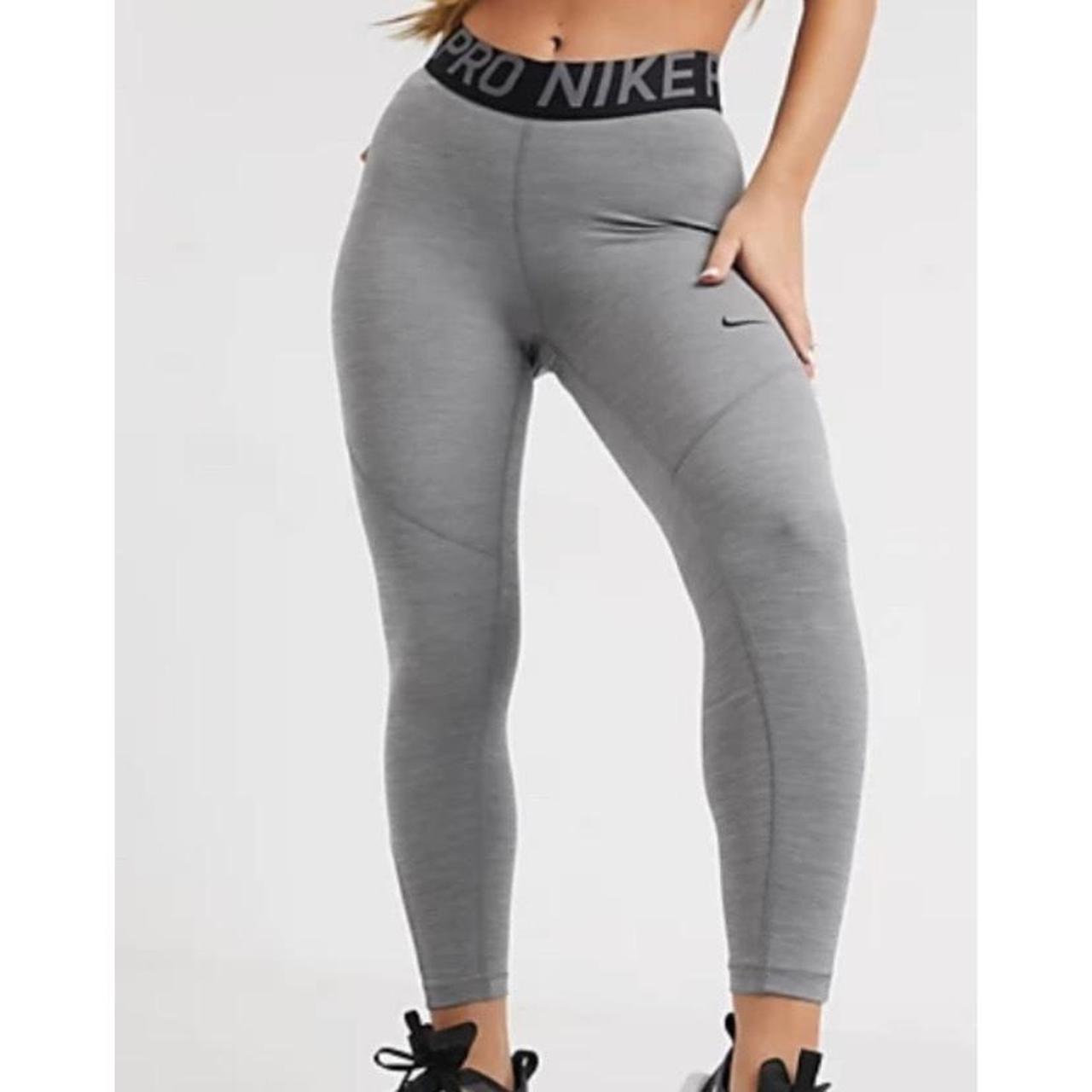 Grey Nike pro leggings in size xs with Nike pro - Depop
