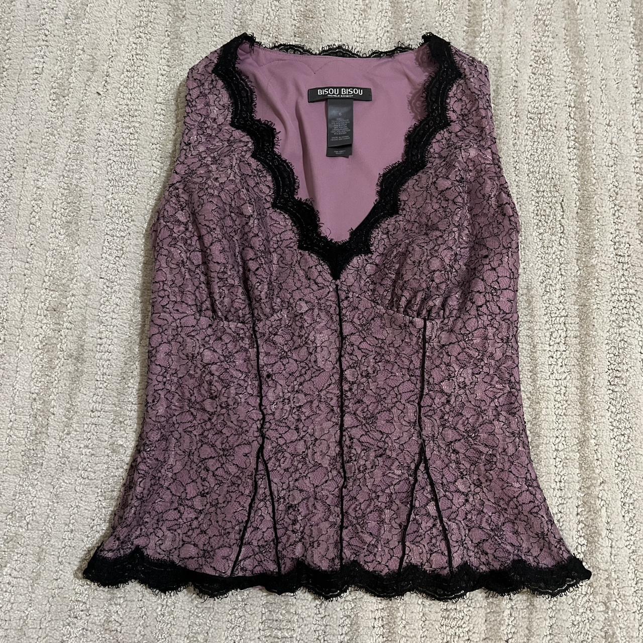 Purple outlets women's fashion retro lace vest top