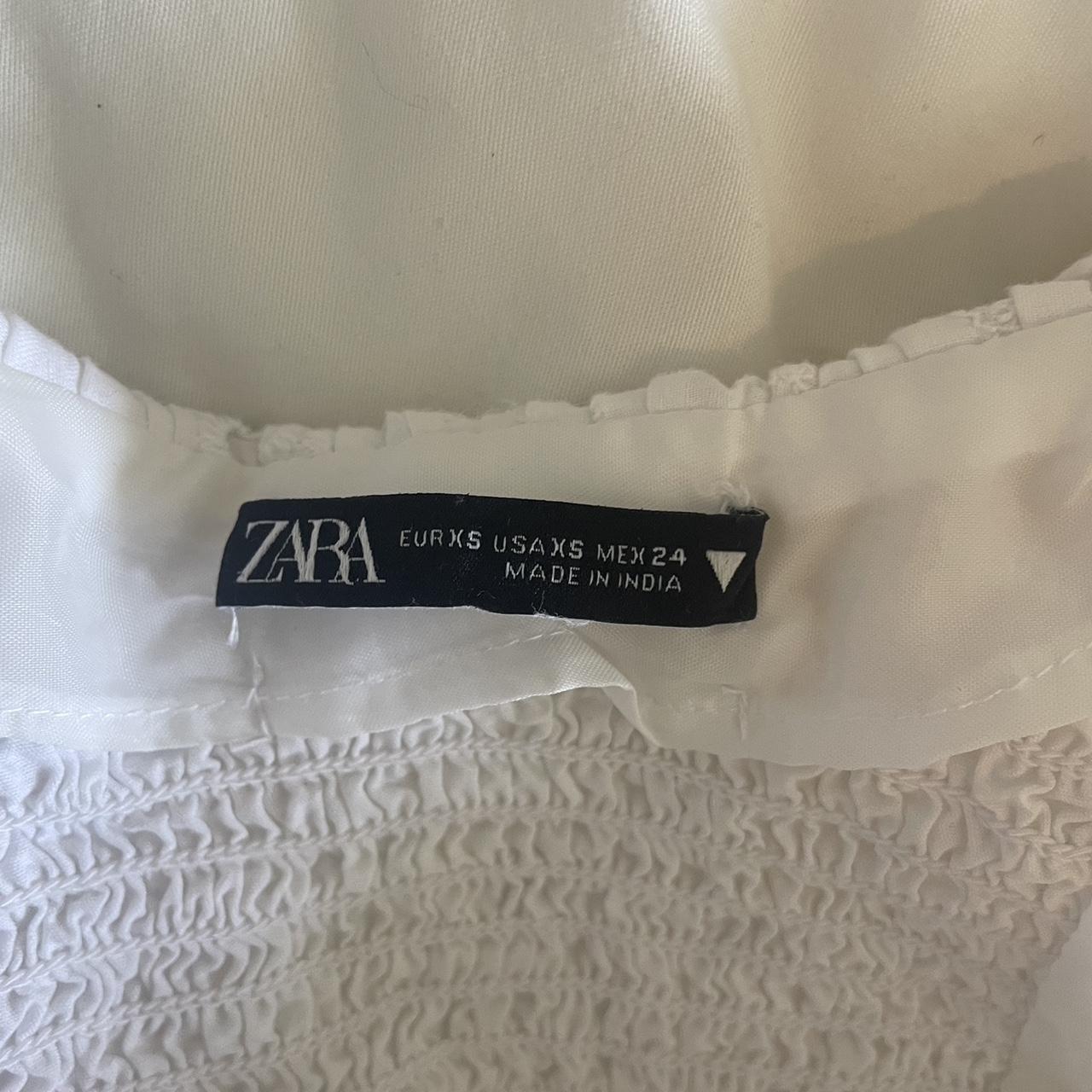 Zara white eyelet crop top -very... - Depop