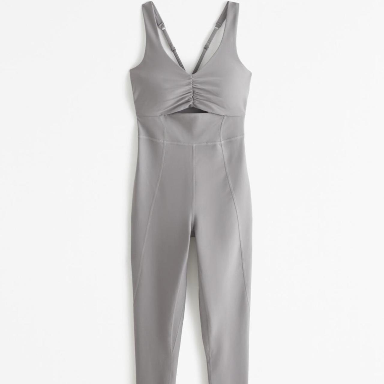 🩶 NWT abercrombie grey jumpsuit/workout one Depop