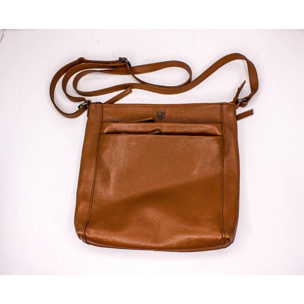 Cochoa brown leather crossbody purse Pebbled leather... - Depop