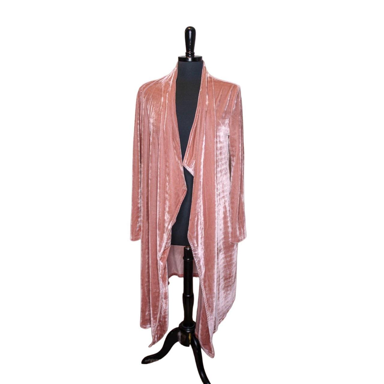 Suzanne Betro dusty rose pink velour coatagin