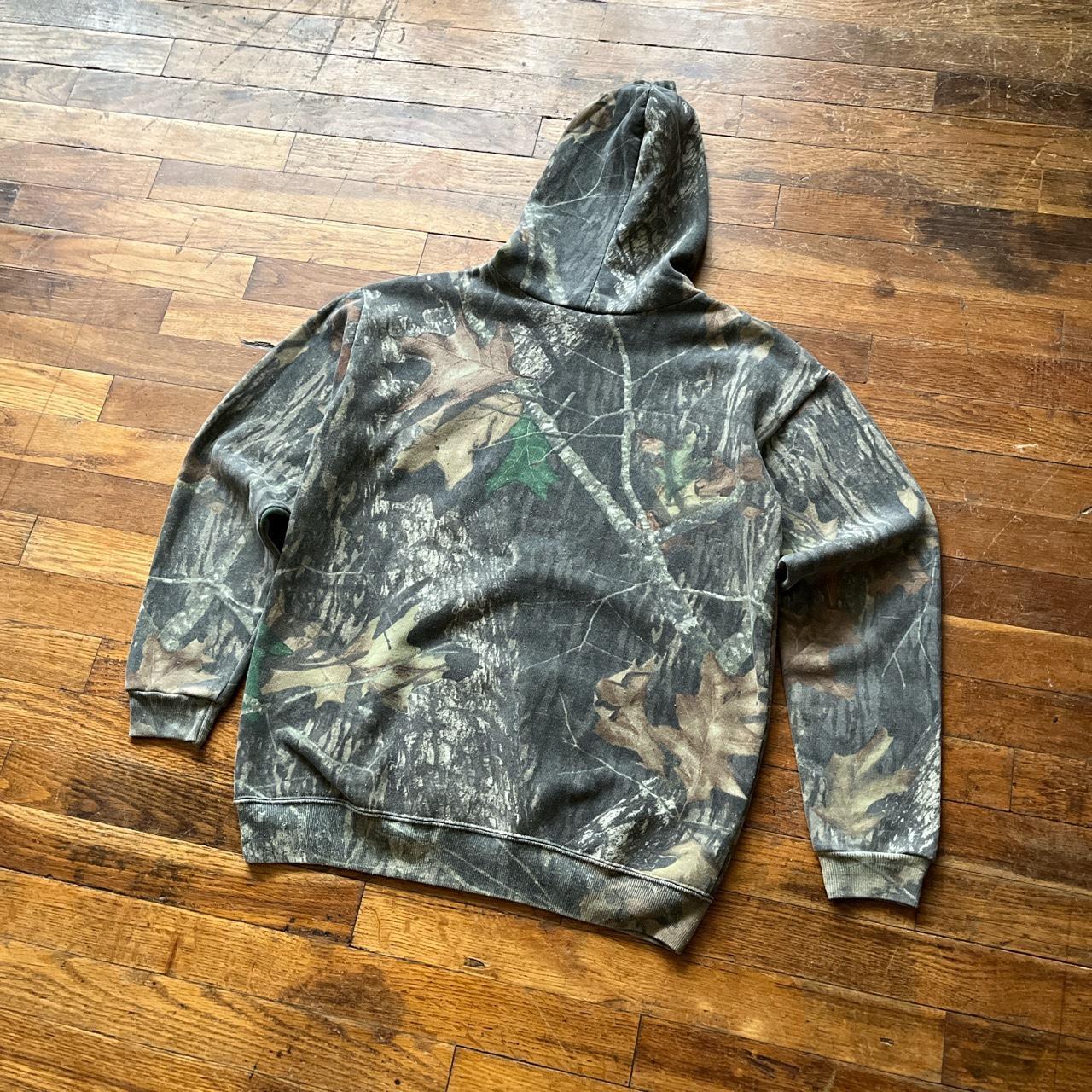 Vintage 90s Camo Hoodie Size // S, Slim M / Good... - Depop