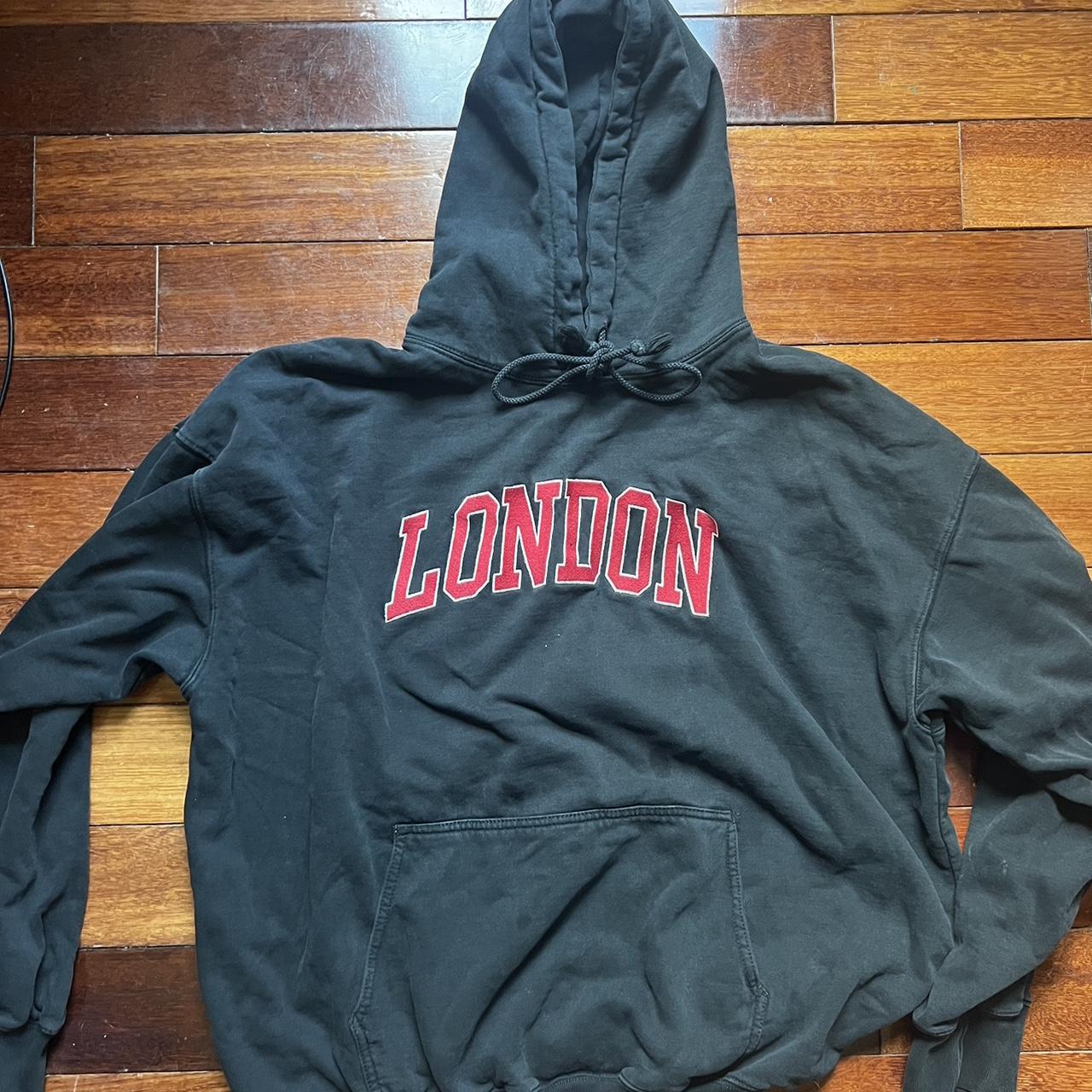 London John Galt Brandy Melville black hoodie with. Depop