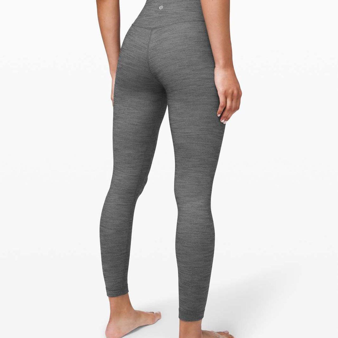 Lululemon Heather Gray Leggings with Mesh Cuts Outs & Zipper