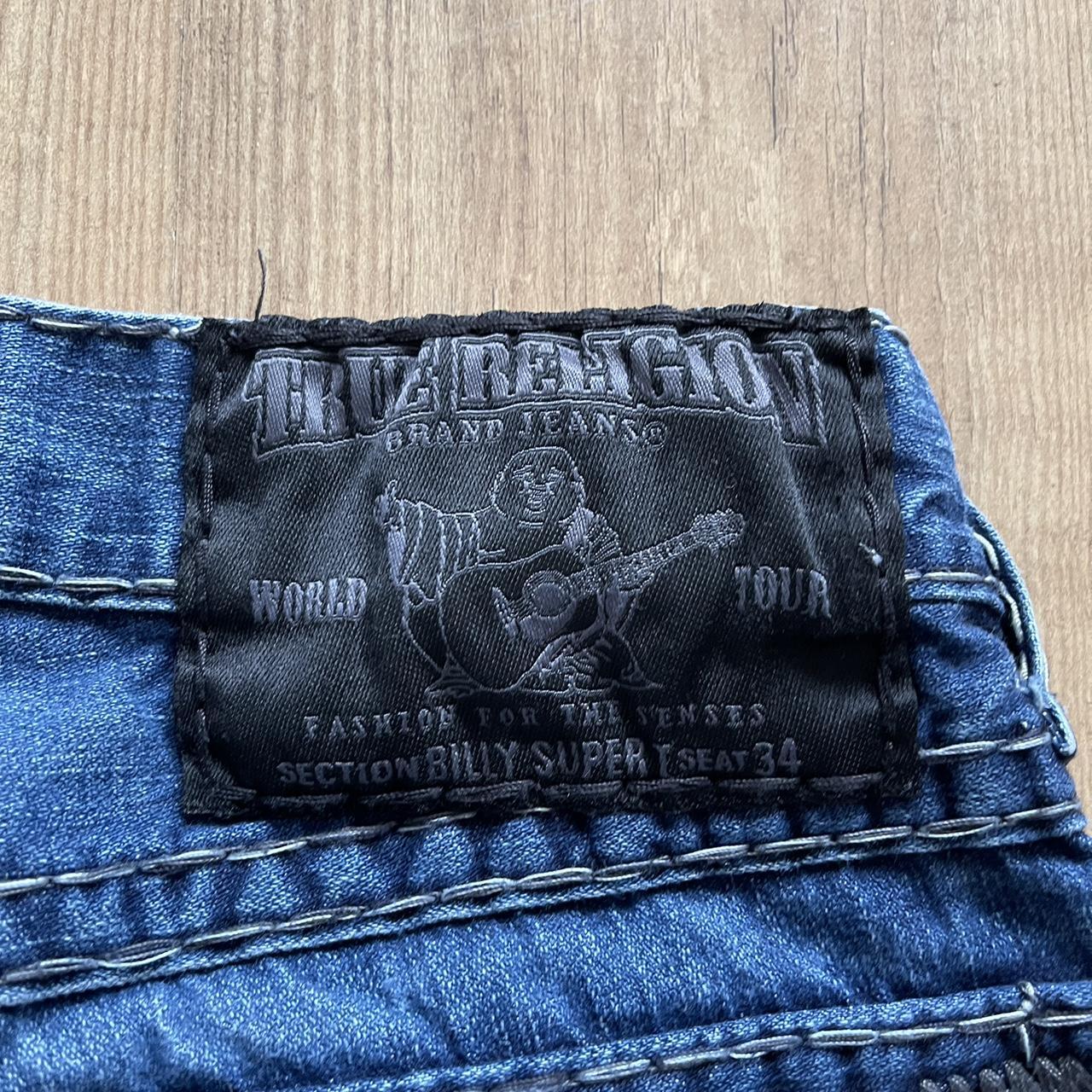 SIZE 29 MENS TRUE RELIGION LOW RISE JEANS dark wash... - Depop