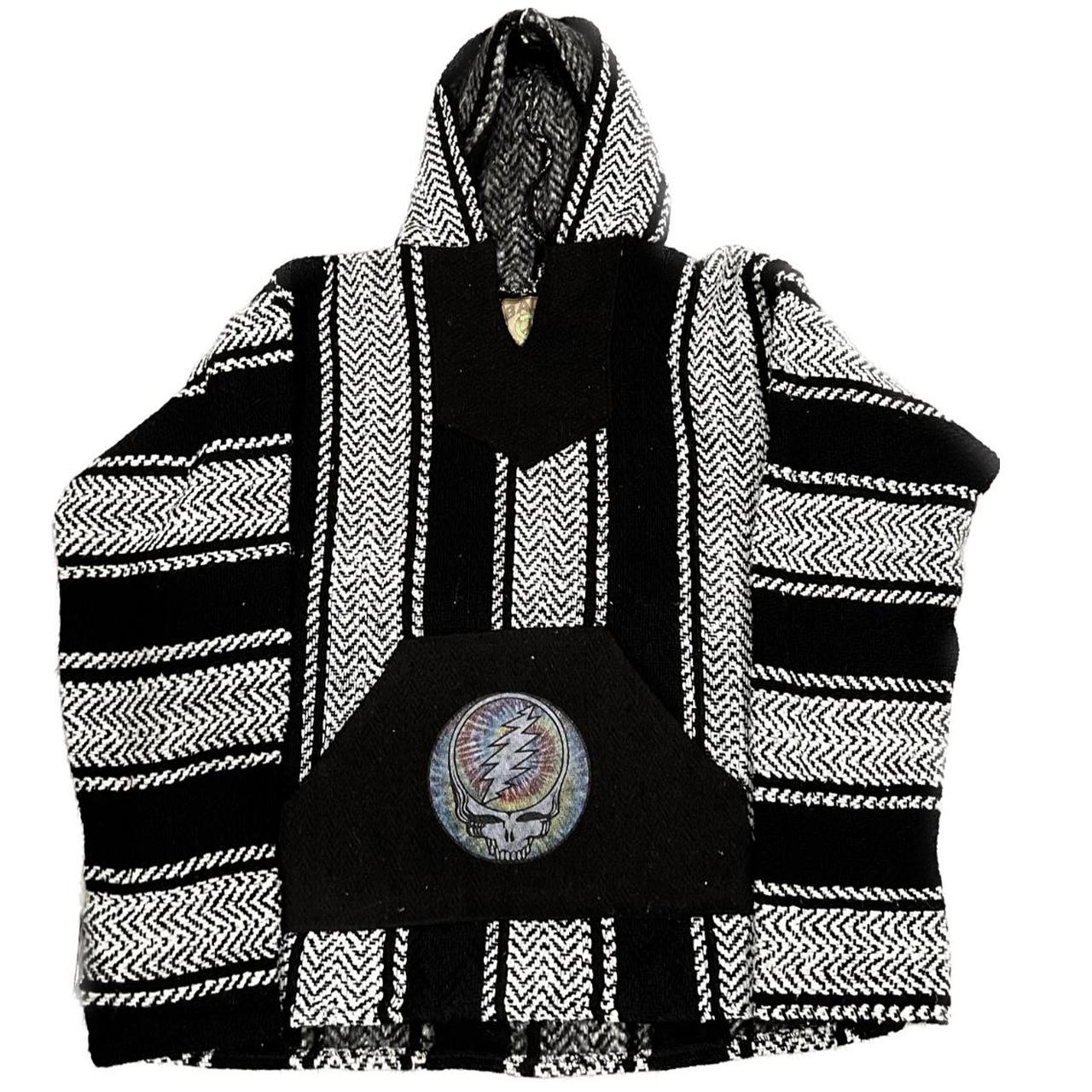 Baja Joe drug rug hoodie with tie dye skull patch