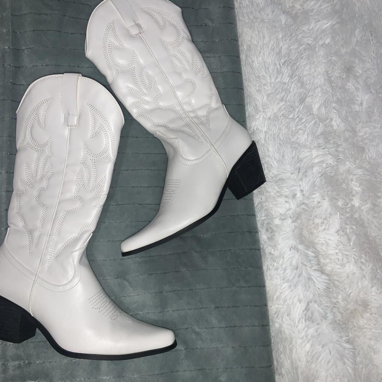 Princess Polly White Cowboy Boots Brand new but... Depop